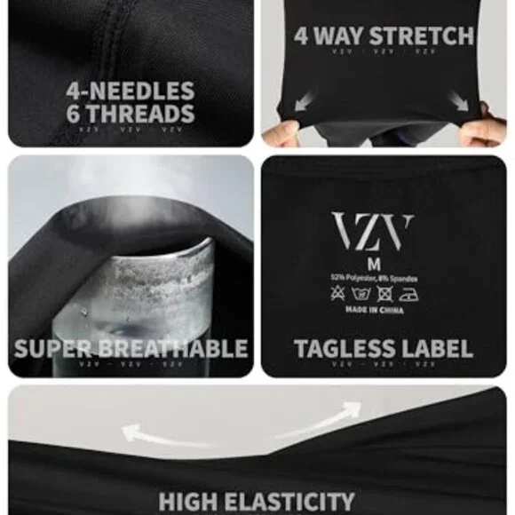 Fleece Lined Thermal Underwear Set Men's Base Layer 4-Way Stretch Moisture